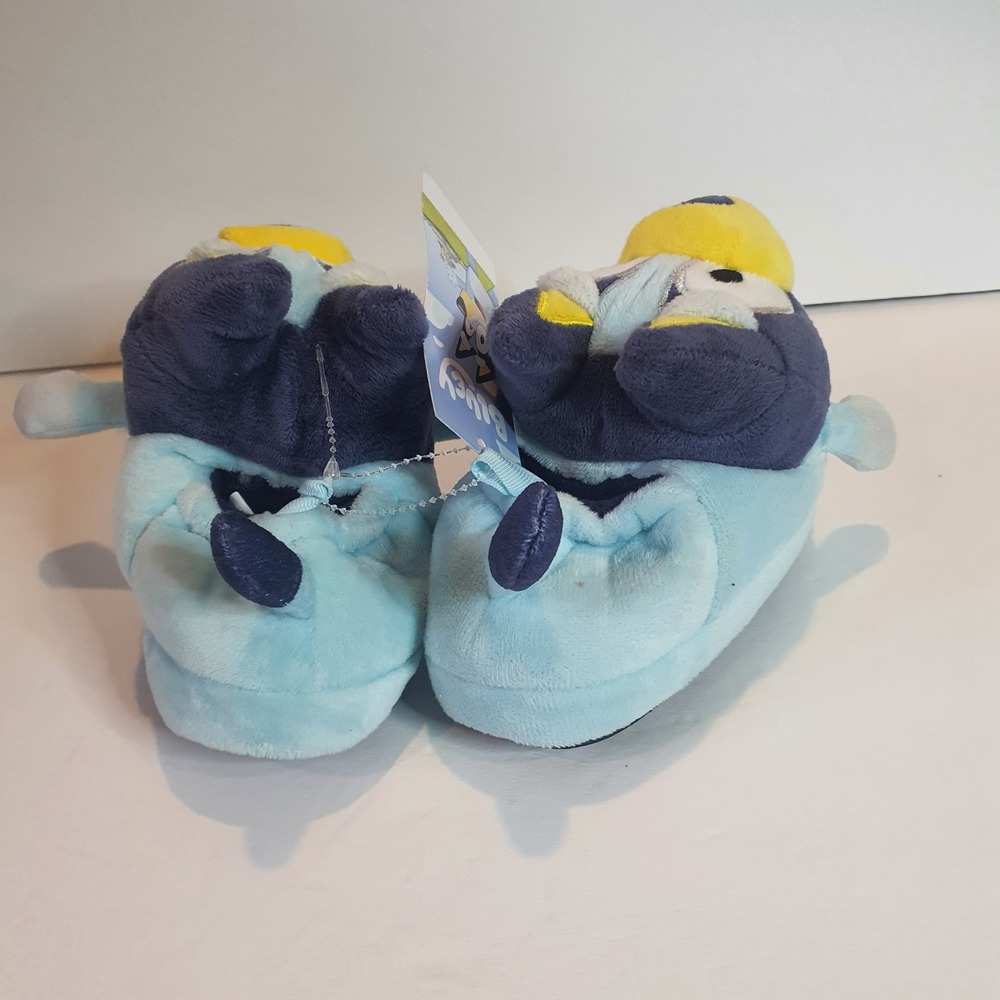 New Bluey Toddler Plush Slippers 5/6 Ground Up Blue 3D Character House Shoes Kid - Picture 2 of 5